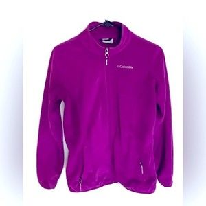 Columbia Fleece Youth Girls 14/16 L Magenta Pink -Jacket Full Zip WITH Gloves